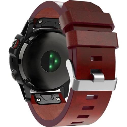 For Garmin Fenix 3 3 HR Wriststrap 26mm Genuine Leather Watch band For Garmin Fenix 6X 5X Watch strap Easy fit Quick Release