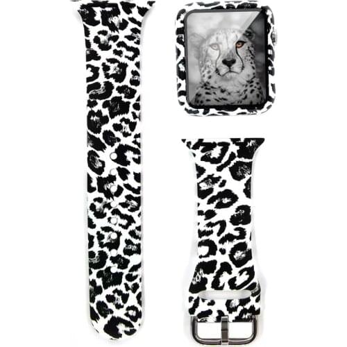 GOOSUU 44mm Luxury Soft Silicone Loop For Apple watch band +Case 38mm 40mm 42mm bracelet Strap SE for apple iWatch all Series