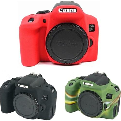 Silicone Armor Skin Case Body Cover Protector Anti-skid Texture Design for Canon EOS 850D T8i DSLR Camera ONLY