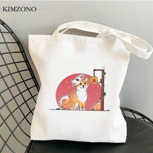 Shiba Inu shopping bag grocery shopper bolso tote bag bolsas ecologicas woven string cloth sac tissu