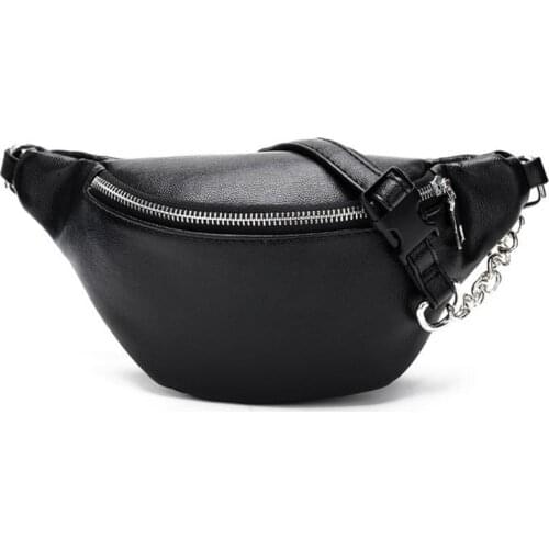 WomeWomen Fashion Chain Bags Leather Messenger Shoulder Bag Waterproof Anti-theft Large Capacity Zipper Phone Money Waist Packs