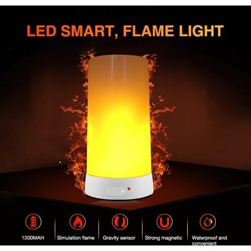 LED Flame Lamp Bar Atmosphere Light Simulation flame Lnterior Decoration Lamp With remote 4 kinds of lighting Modes USB Charge