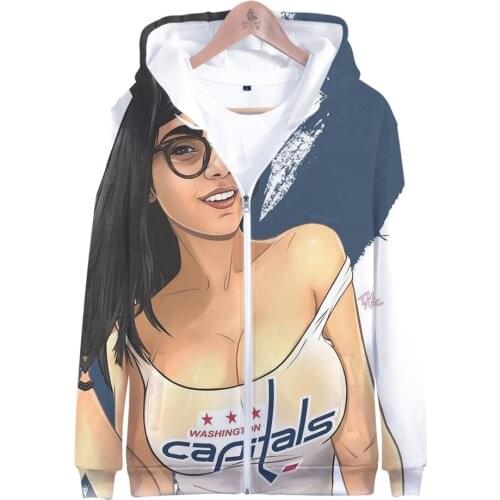 Mia Khalifa hoodie ladies fashion clothing zipper hoodie women sweatshirt girls 4XL Harajuku 3D hip hop street wear jacket tops