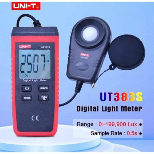 UNI-T UT383S Digital lux meter luxmeter 200000lux Luminance Lux Fc Test Max Min Illuminometers Photometer