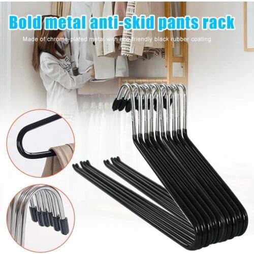 Metal Open-end Non Slip Slacks Pant Hangers Trouser Hangers Organizers Set