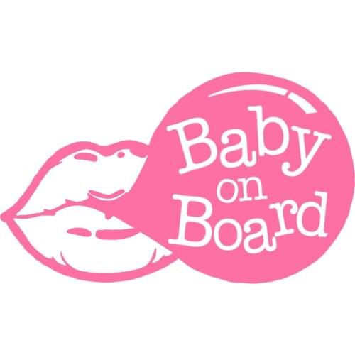 16.1X9.4CM Funny Cute Cartoon Sexy Lips "BABY ON BOARD"Vinyl Decal Car Sticker Modern Art Trunk Bumper Decoration