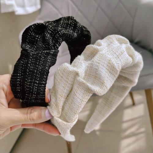 Vintage Bohemian Winter Pleatted Scrunchies Hairband Headband Headwear Hair Accessories