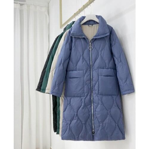 SEDUTMO Winter Long Duck Down Jackets Women Fashion Slim Warm Thick Coat Autumn Oversize Casual Pocket Puffer Jacket ED1451