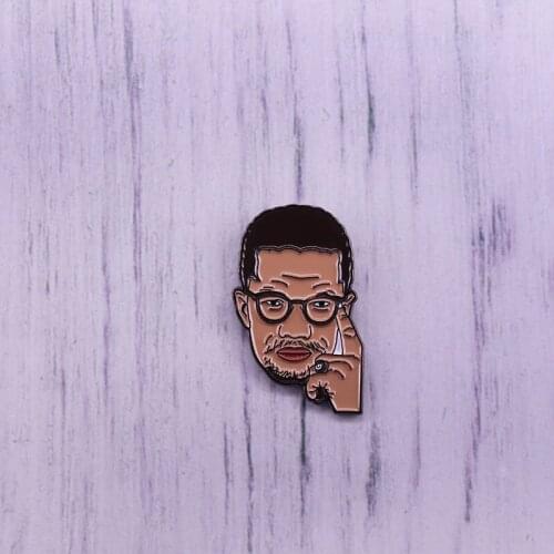 Malcolm X badge black civil rights leader activist accessory