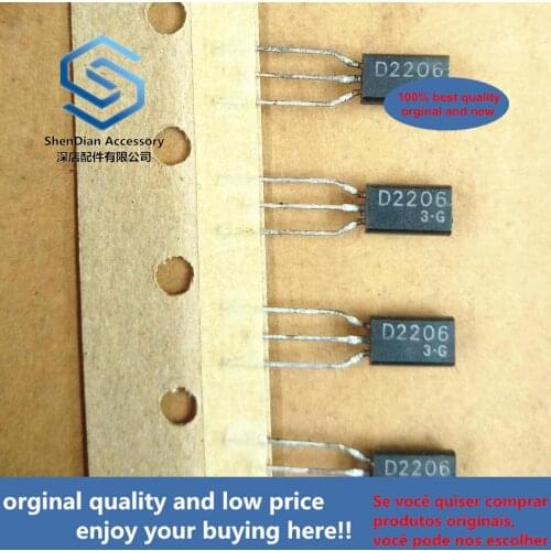 10pcs 100% new and orginal 2SD2206 D2206 100V3A0.9W TO-92L Silicon NPN Epitaxial Type (Darlington Power Transistor) in stock