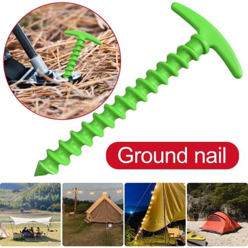 10pcs Tent Nails Outdoor Camping Trip Tent Peg Ground Nails Screw Nail Stakes Pegs Plastic Sand Pegs Trip Beach Tent Stakes Pegs