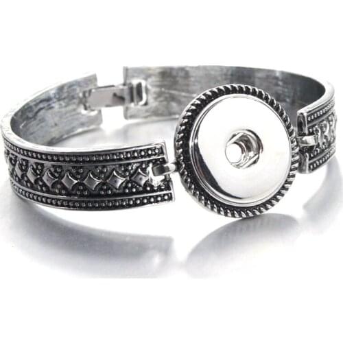 18mm Metal Ginger Snap Bracelet Button Charms Jewelry For Women Nb2258