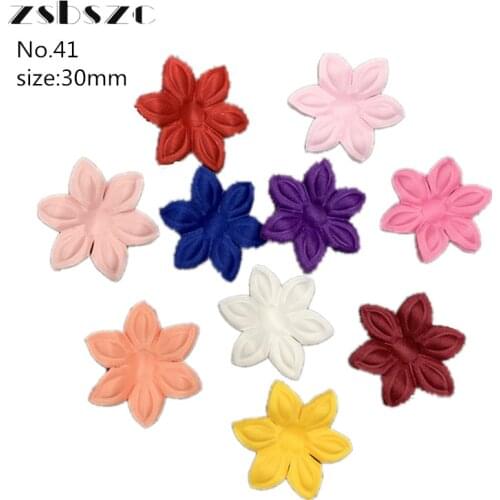 200pcs Artificial Flower Petals 30mm Petal Fake Flower for Wedding Homedecor DIY Scrapbook Card Craft satin Flower Applique 41