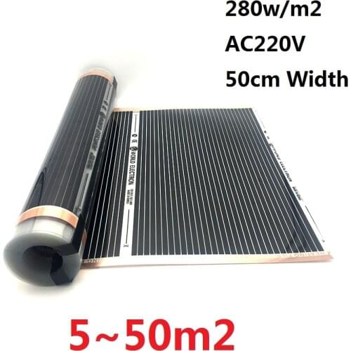 5~50m2 Infrared AC220V Underfloor Heating Film 280w/m2 Warm Mat Made in Korea