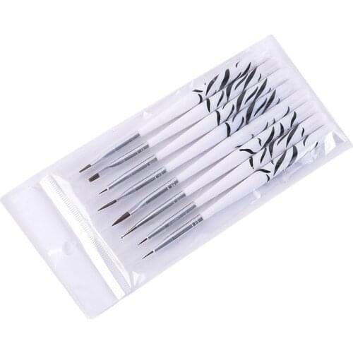 5/8Pcs Professional Manicure UV Gel Brush Pen Transparent Acrylic Nail Art Painting Drawing Brush Phototherapy Painting Tools