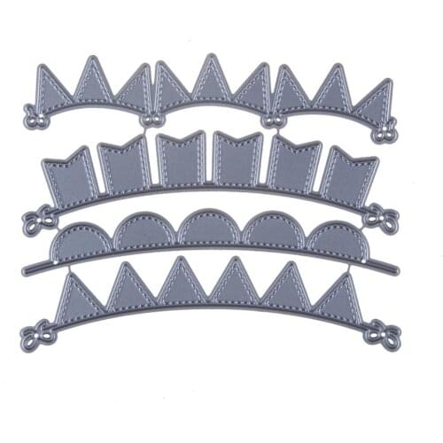 Adv-one Scrapbooking Dies Metal 4pcs/set Flag Banner Cutting Dies Craft Embossing Stamp Stencil Paper Card Making Template DIY