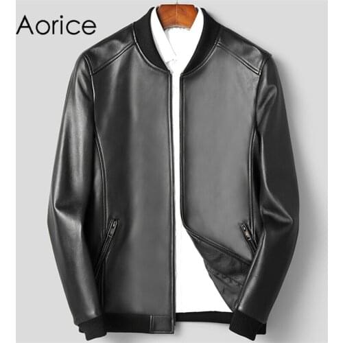 Aorice Men Genuine Sheep Skin Leather Jacket Coat Male Brand New Real Casual Leather & Suede Suit Jackets Coats MT172