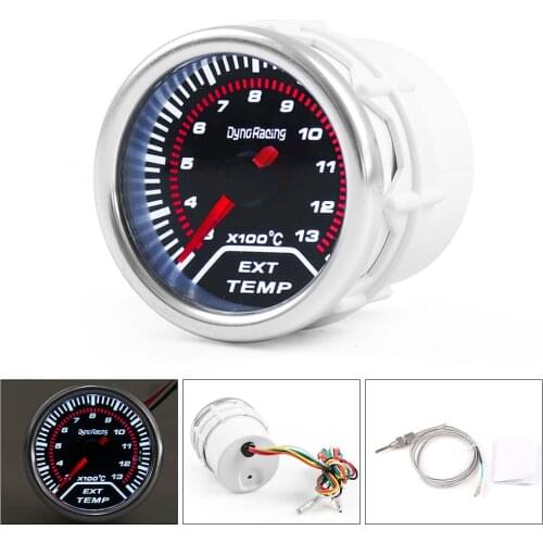 Dynoracing 2" 52mm Car Smoke lens Exhaust Gas Temp Gauge EGT 300-1300 Celsius With sensor Car Meter TT101234