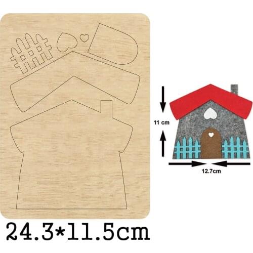 Big House Ornaments Hanging Decor Cutting Dies 2020 New Wood Die &Wooden Dies For Leather Cloth Paper Craft Xmas Tree Pendants