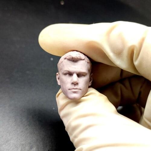 Blank 1/12 Scale The Bourne Identity Matt Damon Head Sculpt Unpainted Fit 6" ML Figure