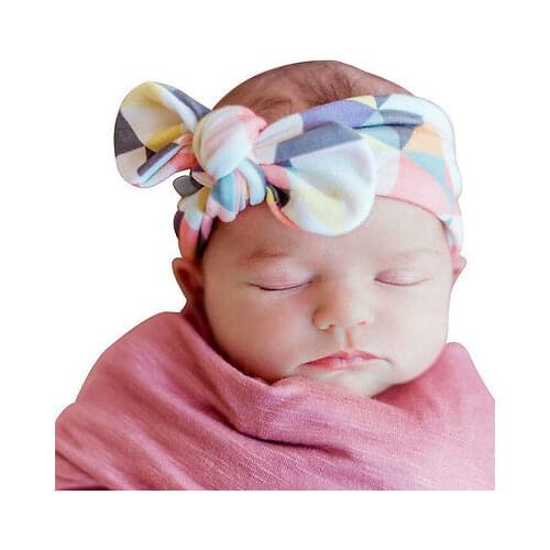 Kids Girl Infant Baby Headband Toddler Lace Bow Flower Print Hair Band Headwear Cute Beautiful Colorful