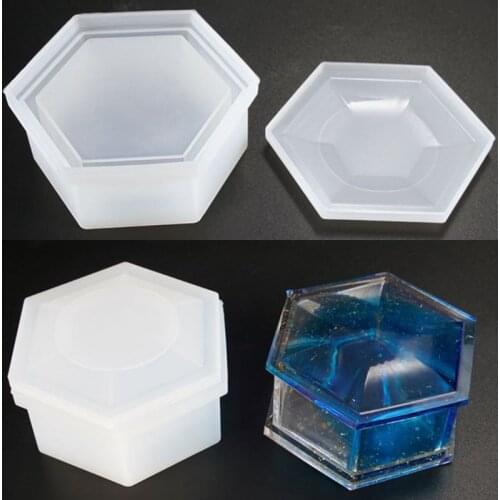 DIY Hexagon Storage Box Mold Crystal Epoxy Plum-shaped Silicone Mold Epoxy Resin Molds Jewelry Tools