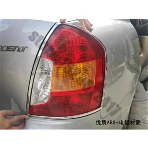 For Hyundai Accent 2006~2011 Car styling ABS Chrome Rear headlight Lamp Cover Trim