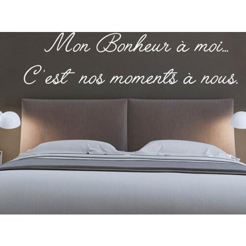 French Quotes Decal Mon Bonheur A Moi Vinyl Sticker Mural Art Wallpaper Living Room Home Decor Poster House Decoration E440