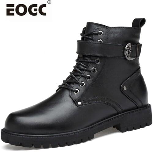 Quality Plus Size Boots Men,Plush Warm Natural Leather Men Boots, Two Style Fashion Men Autumn And Winter Shoes Boots