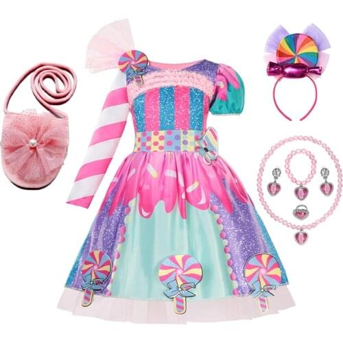 Sweet Candy Dress Girl Clothes Summer Kids Carnival Frock Little Girl Birthday Fancy Rainbow Dress Kids Birthday Fancy Twirl Rob