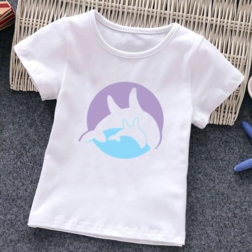 Whale Pattern Cute Cartoon Baby Clothing Girls Boys Crewneck Printing T-shirt Funny Summer Children Short Sleeve Tees,YKP150