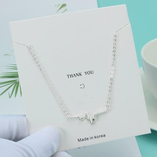 925 Sterling Silver Minimalist Chic Scrub Heart Necklace With Bling Zircon Heart Wave Jewelry For Christmas Gift S-N431