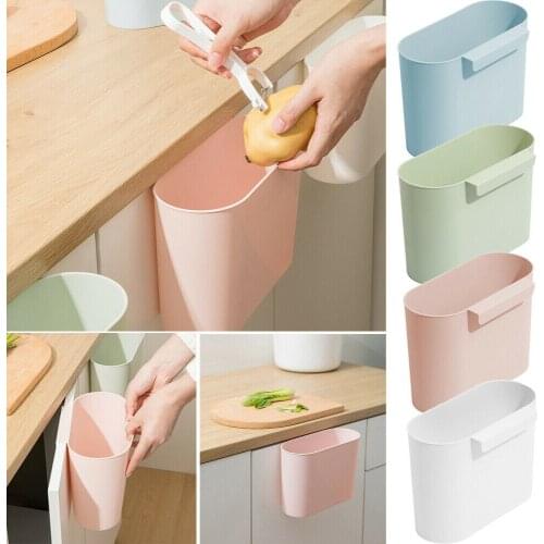 Wall Mounted Hanging Trash Handy Waste Bin Kitchen Cabinet Door Garbage Can Garbage Basket Storage Container