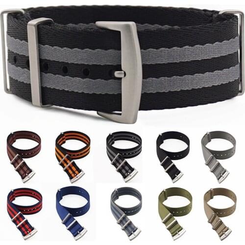 Premium Quality Nylon Watch Strap James Bond 007 Military Style Seatbelts Nato Strap 20mm 22mm