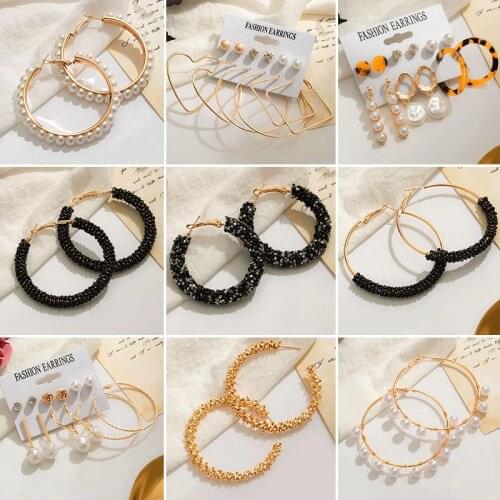 New Fashion Large Circle Hoop Earrings For Women 2020 Summer Vintage Statement Simple Gold Round Party Hanging Earrings Jewelry