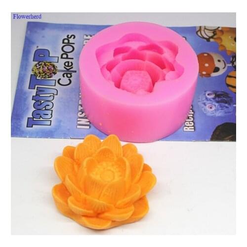 New Cake Decorating Tool 3D Flower Soap Mold Lotus Shape Fondant Cake Silicone Mold DIY Chocolate Candy Mold Wedding Decoration