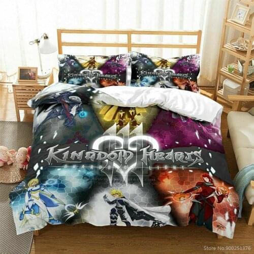 Kingdom Hearts 3D Cartoon Printed Duvet Cover Set Twin Full Queen King Size Bedding Set Comforter Cover Set Home Textile Gift