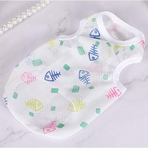 Dog Clothes Pet Spring Summer Printed Vest Pretty Thin Puppy Costume Cotton Puppies Vest Pet Clothing