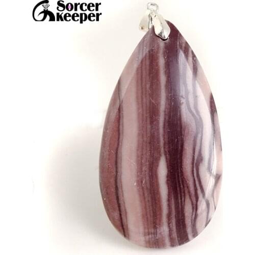 Fashion Crystal Quartz Pendant Necklace Natural Red Zebra Agates Stone Necklaces For Men Vintage Colares Femininos LS379