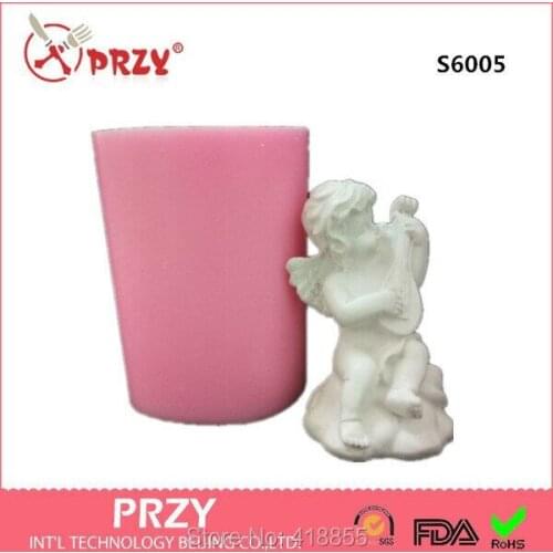 3d Silicone Mold Soap Mold Cupid Angel Candle Mold Playing Handmade Diy for Cake Decorations S6005 Moulds Rubber PRZY 001