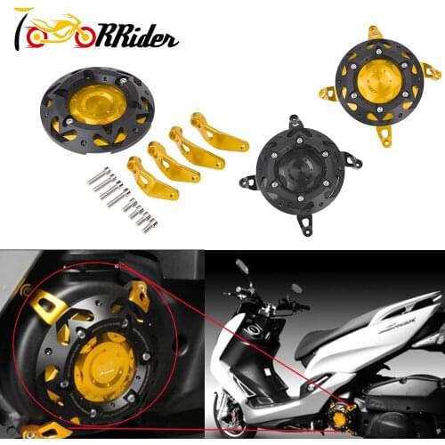 SMAX-155 Left & Right CNC Engine Stator Cover Engine Protective Guard Slider Clutch Slider Cover for Yamaha SMAX155 2013-2015