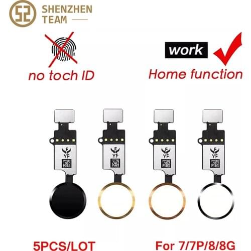 SZteam 5PCS/LOT YF Home Button For iPhone 7 8 Plus SE2020 7P 8P Return Function Solution No Touch ID Bluetooth Short Flex