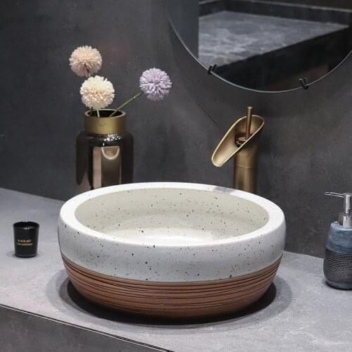 42*15cm Bowl Art Ceramic Countertop WashBasin Oval European Bathroom Shampoo Sinks Washbasin Wash Hand Basins