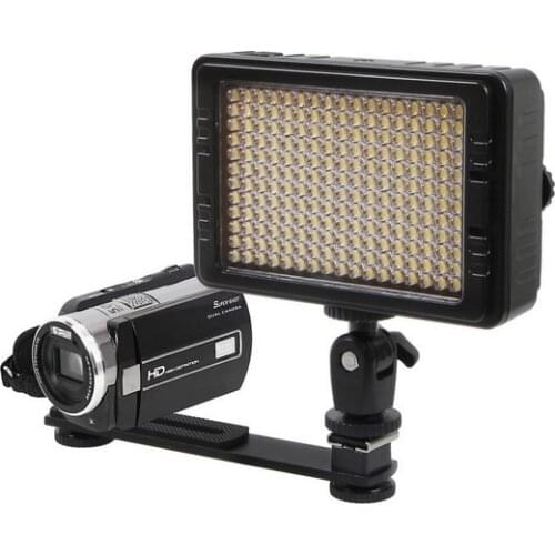 External Hotshoe Mount for DV Camcorder Flexible Extension Holder Bar for Speelite LED Light w/ Two 1/4" Screw Hole