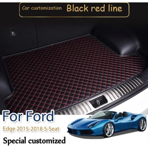 High quality The Trunk Cargo Leather Liner Car Boot Liner Cargo Compartment Floor Carpet Mud For Ford Edge 2015-2018 5-Seat