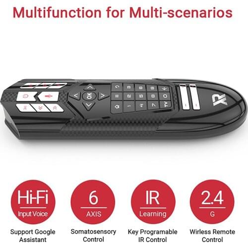 Wechip R1 2.4G Wireless Air Mouse 6-Axis Motion Sensing 31 Keys IR Learning Remote Controller Smart Voice Control for Smart TV
