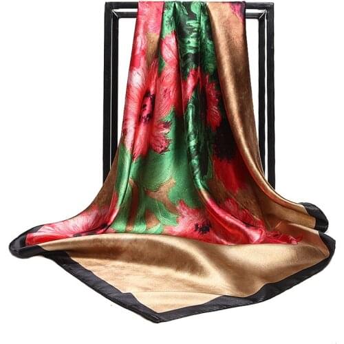 Aestheticism Womens Square Scarf Sunflower oil Painting Printing Daily Casual Decorate Female Sex Color Contrast Head Scarves