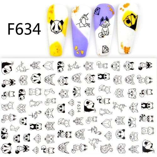 1pcs Cartoon Personality Girl Decals Nail Transfer 3D Stickers Flowers Rose Red Black Sliders Adhesive Decoration