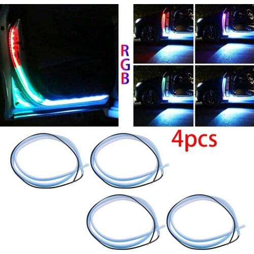 120CM RGB Car LED Door Warning Light Colorful Flashing Door Anti-Collision Light Car Door Streamer Light Bar