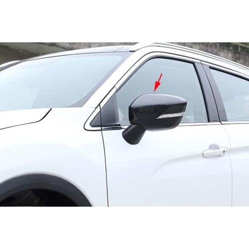 Carbon Fiber Style Rearview Side Mirror Cover Trim for 2017-2021 Mitsubishi Eclipse Cross Mirror 2PCS